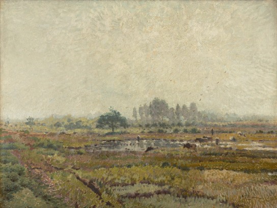 A. Heymans - Een mooie morgen op de heide (vergroot foto)